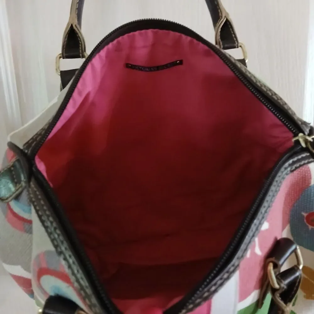 Y2K Vintage Victoria's Secret Multicolor All Over Print Floral Striped Handbag